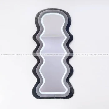 Gương lượn sóng – khung bọc nhung/nỉ – led