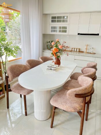 BỘ BÀN COLUMN TRẮNG PHỐI GHẾ OLEANDRO