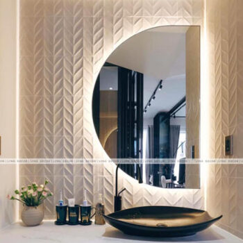 Gương cho phòng tắm, bàn phấn hình chữ D – Đèn led