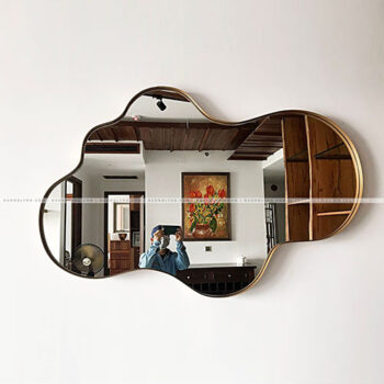 Gương phòng tắm, bàn phấn hình đám mây – màu vàng đồng