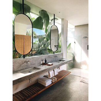 Gương hình bầu khung sắt – có chân