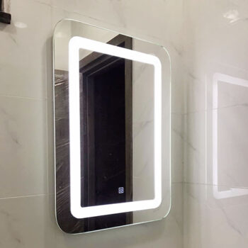 Gương chữ nhật bo góc – phòng tắm, bàn phấn – đèn led