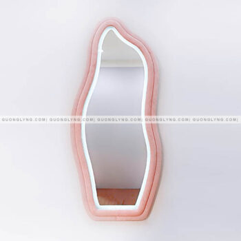 Gương cá heo – khung bọc nhung/nỉ – led