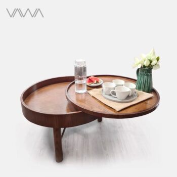 Bàn trà gỗ tròn xoay TURNING TABLE