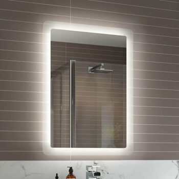 Gương chữ nhật đèn led viền phun mờ – cho phòng tắm, bàn phấn