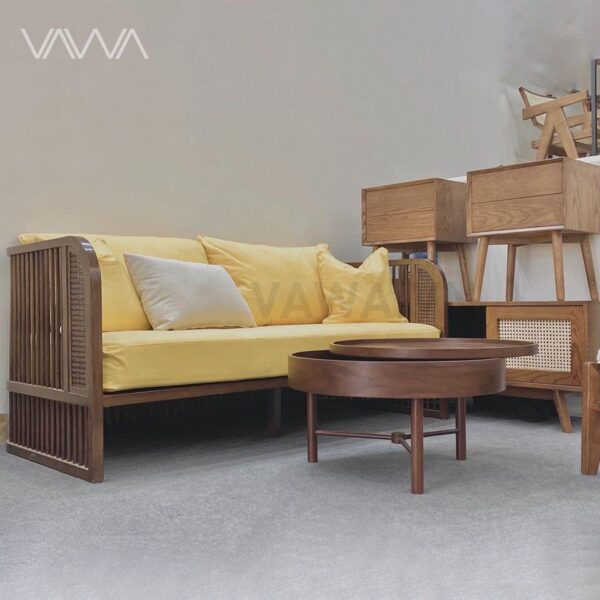 Bàn trà gỗ tròn xoay TURNING TABLE