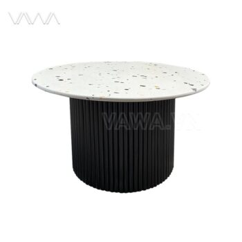 Bàn trà sofa Rustic chân gỗ nan - mặt đá Coloma