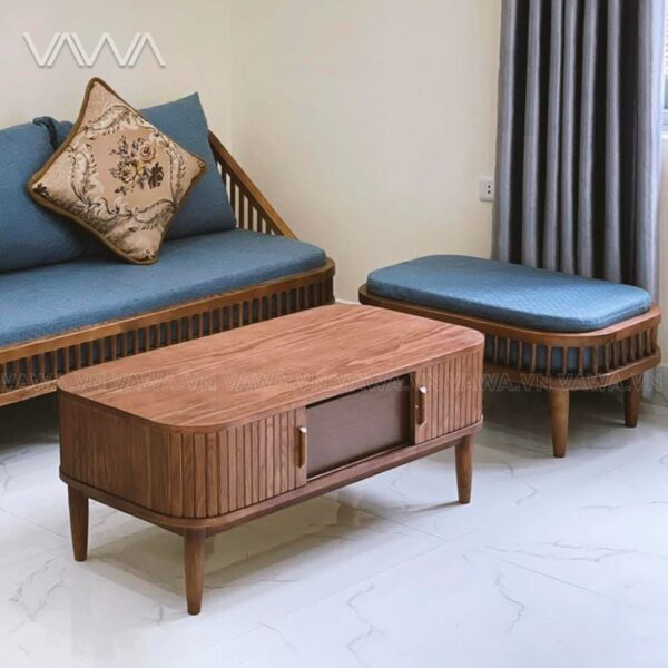 Bàn trà Rustic nan gỗ dài