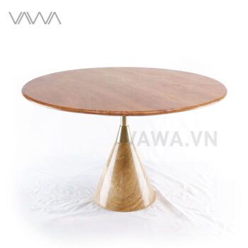 Bàn trà sofa đẹp Simple mặt đá nhập Ý - Trụ mạ vàng PVD