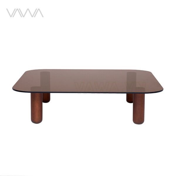 1Bàn trà sofa hiện đại mặt kính chân gỗ Pure - Pure tea tale