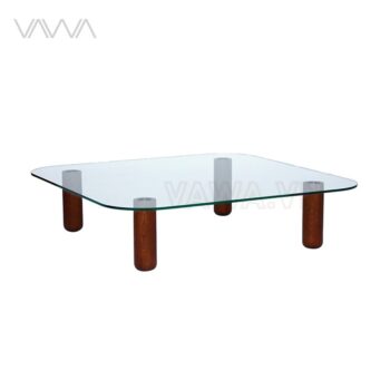 1Bàn trà sofa hiện đại mặt kính chân gỗ Pure - Pure tea tale