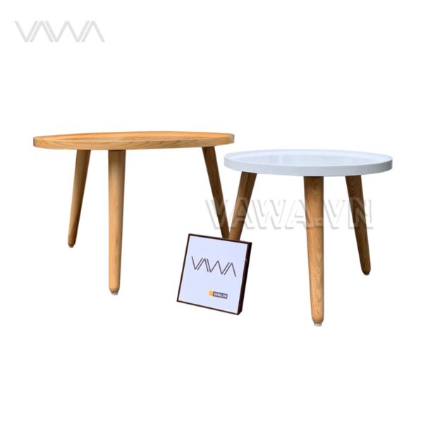 Bàn trà tròn đôi gỗ Twine table