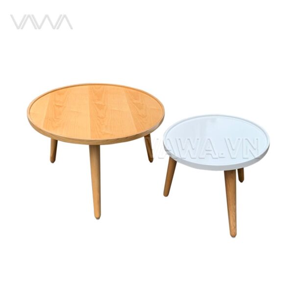 Bàn trà tròn đôi gỗ Twine table