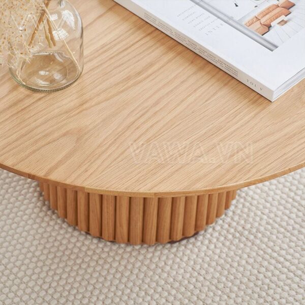 Bàn trà sofa Rustic chân gỗ nan - mặt gỗ Coloma