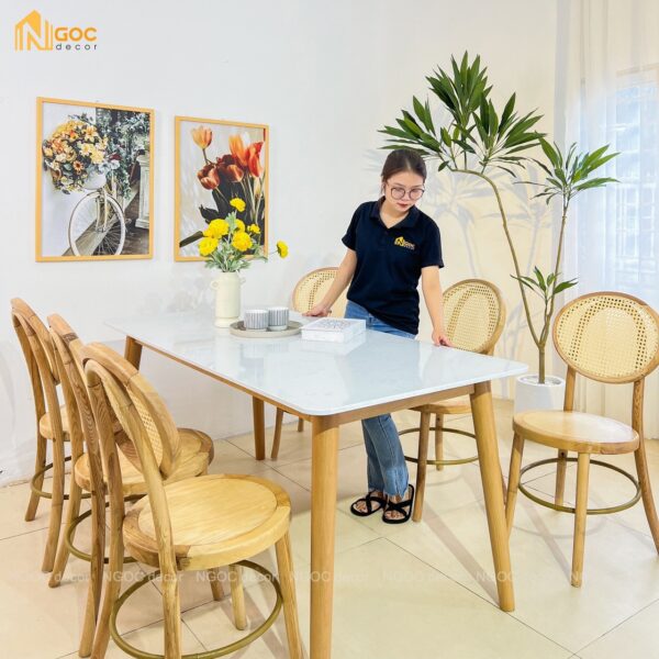 BỘ BÀN ĂN MẶT ĐÁ SPMD06 - Hình ảnh 5