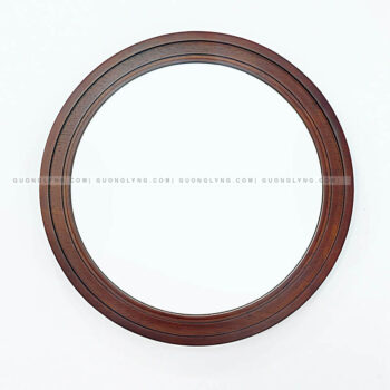 Gương khung gỗ tròn