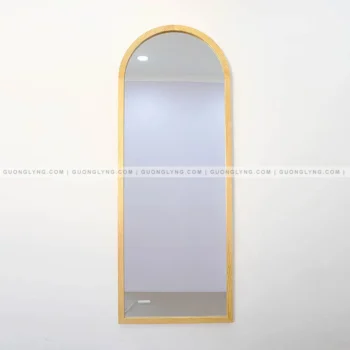 Gương khung gỗ hình vòm – gỗ thông
