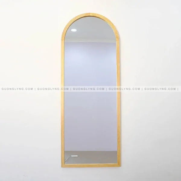 Gương khung gỗ hình vòm – gỗ thông