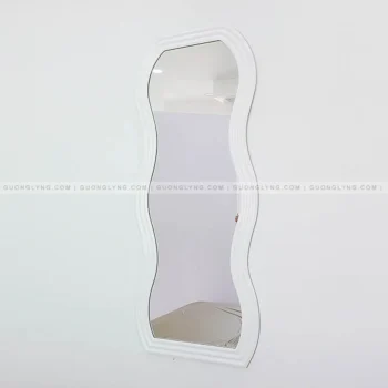 Gương lượn 3 sóng – khung gỗ trắng