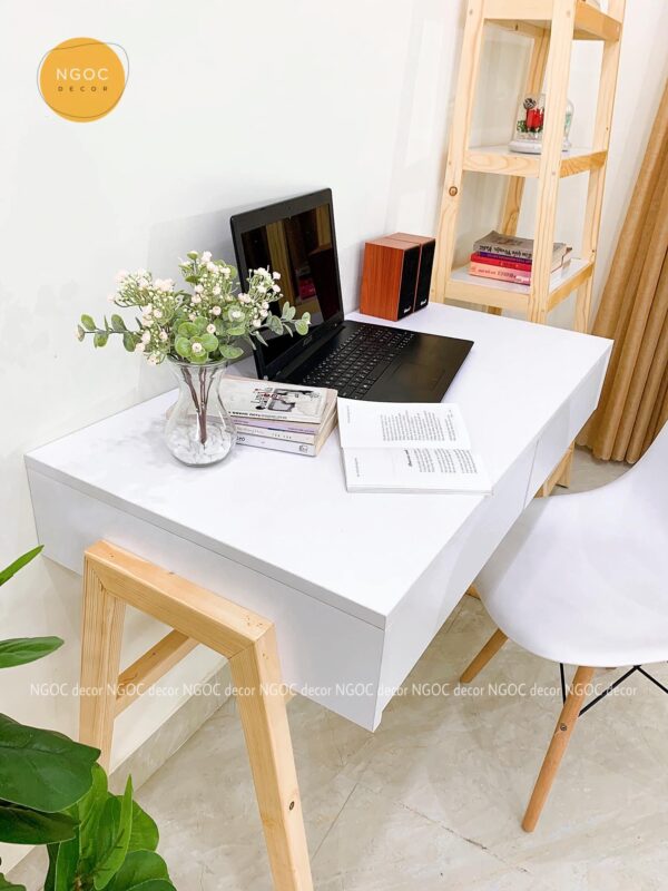Bàn hộc kéo trắng - Hình ảnh 3