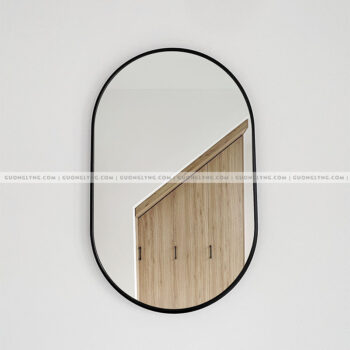 Gương hình oval khung nhôm – Đen