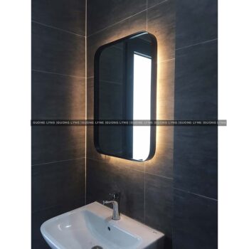 Gương chữ nhật – khung sắt – đèn hắt