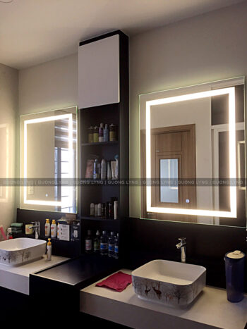 Gương chữ nhật – viền Led trước – cho phòng tắm, bàn phấn