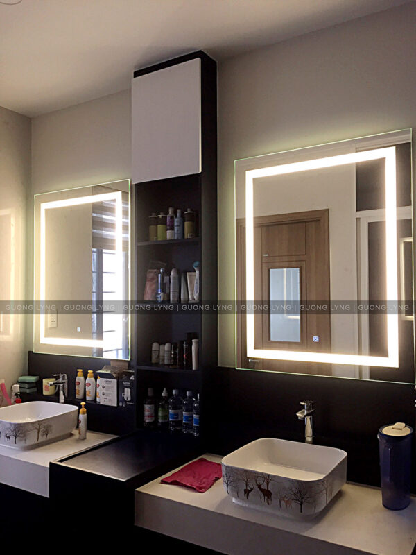 Gương chữ nhật – viền Led trước – cho phòng tắm, bàn phấn