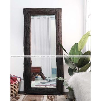 Gương khung gỗ mộc