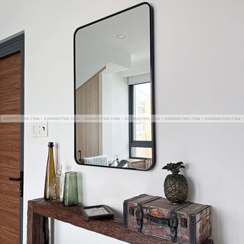Gương hình chữ nhật khung nhôm – Đen