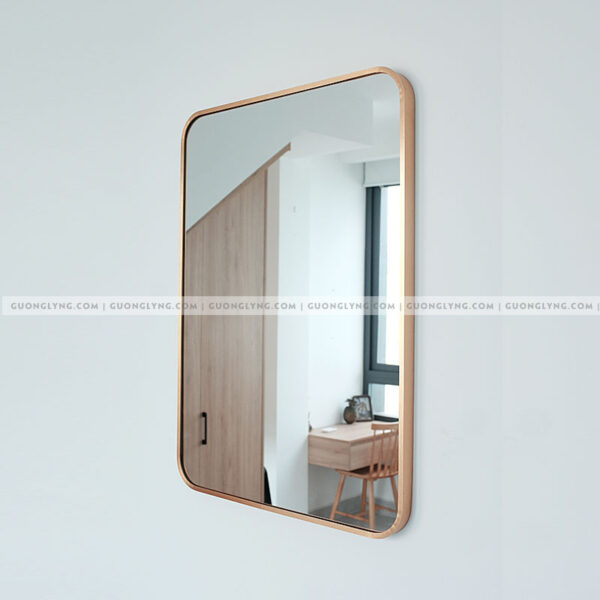 Gương hình chữ nhật khung nhôm – Vàng