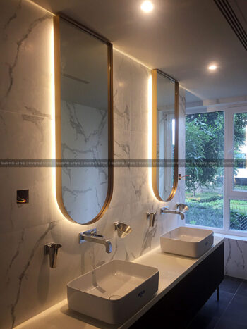 Gương hình vòm ngược – phòng tắm, bàn phấn – Đèn led