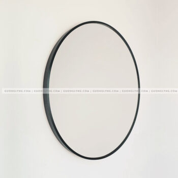 Gương tròn khung nhôm – Đen