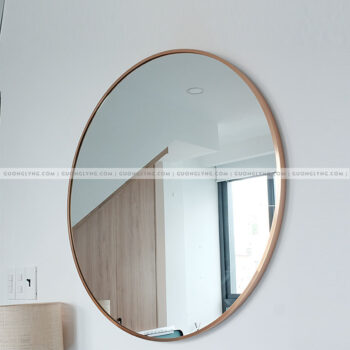 Gương tròn khung nhôm – Vàng