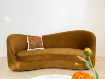 SOFA CONG NÂU M4 + BÀN SOFA MẶT ĐÁ CHÂN SẮT D70
