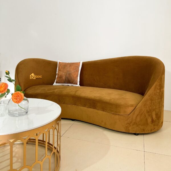 SOFA CONG NÂU M4 + BÀN SOFA MẶT ĐÁ CHÂN SẮT D70 - Hình ảnh 3