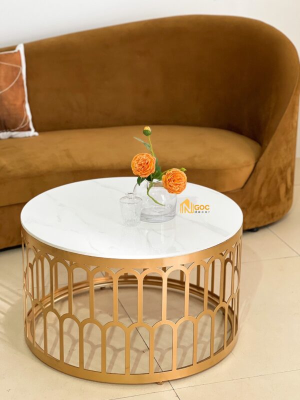 SOFA CONG NÂU M4 + BÀN SOFA MẶT ĐÁ CHÂN SẮT D70 - Hình ảnh 5