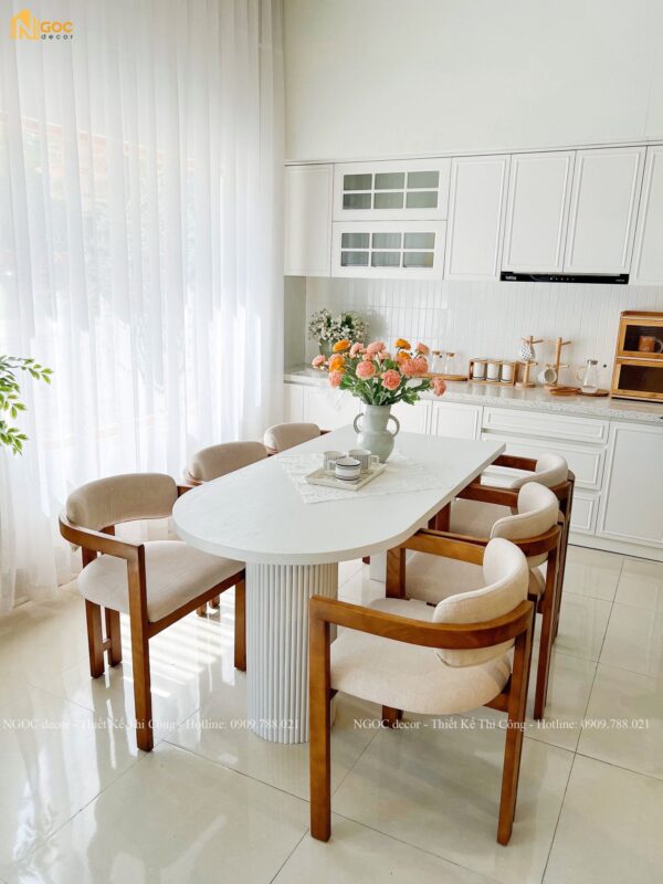 BỘ BÀN COLUMN TRẮNG PHỐI GHẾ NEO - Hình ảnh 4