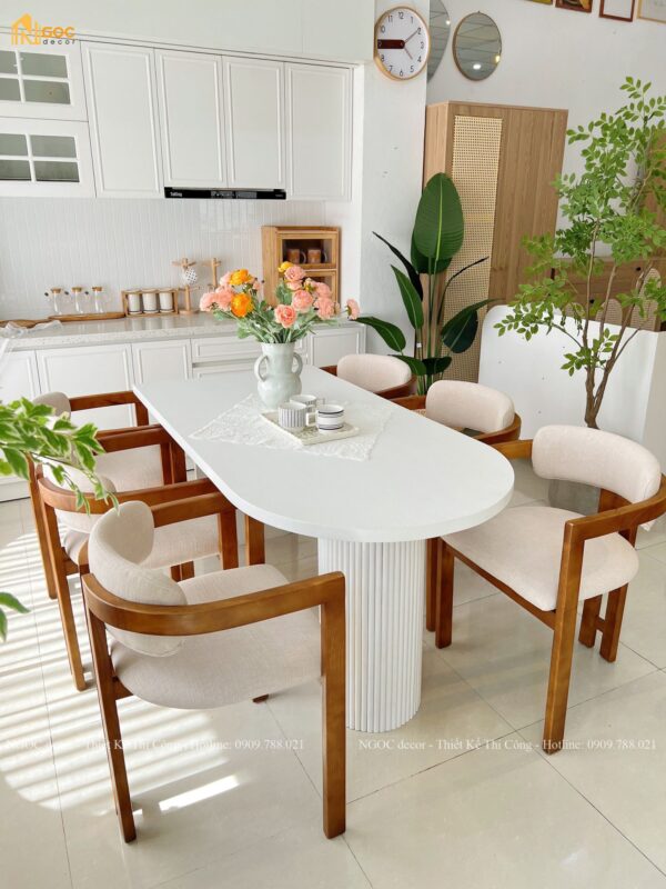 BỘ BÀN COLUMN TRẮNG PHỐI GHẾ NEO - Hình ảnh 3