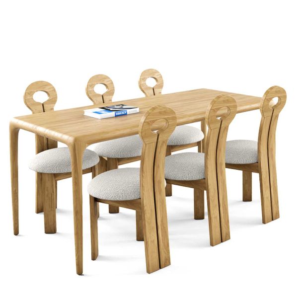 Bộ bàn ghế ăn 6 chỗ = BOLDING - NEVA - TN đẹp giá rẻ