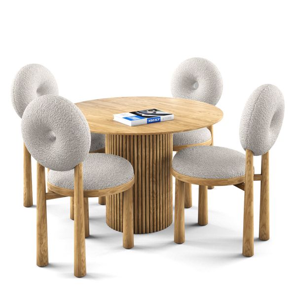 Bộ bàn ghế ăn tròn 4 chỗ - SIMON - MOON TN đẹp giá rẻ