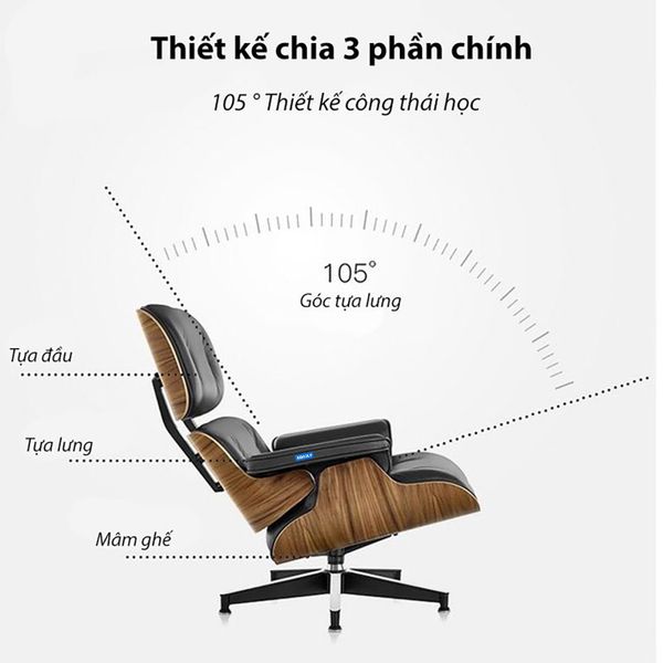 Ghế thư giãn EAMES lounge chair đẹp giá rẻ