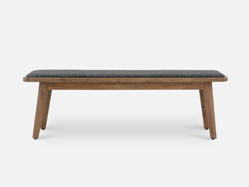 Ghế băng dài có nệm cao cấp, ghế dài chân gỗ sồi tự nhiên.