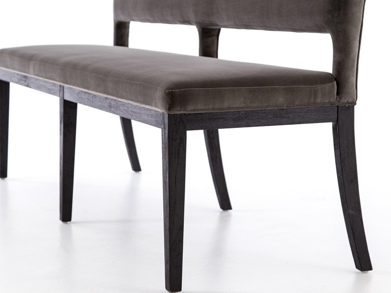 Ghế dài bọc nệm với khung chân gỗ tự nhiên bọc nỉ mền mại - Ảnh 4