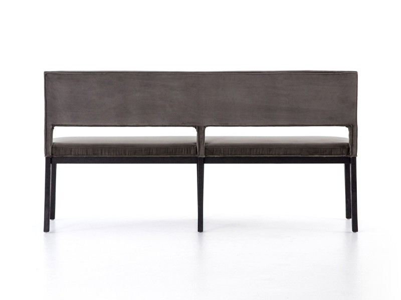 Ghế dài bọc nệm với khung chân gỗ tự nhiên bọc nỉ mền mại