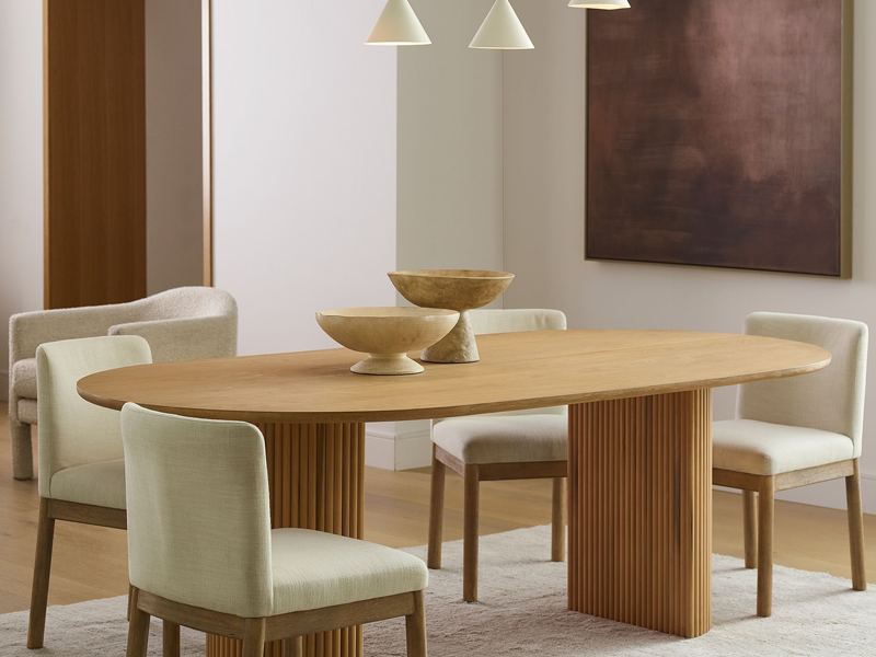 Bàn ăn chân nan gỗ ash tự nhiên với mặt bàn ăn hình Ovan. - Ảnh 6