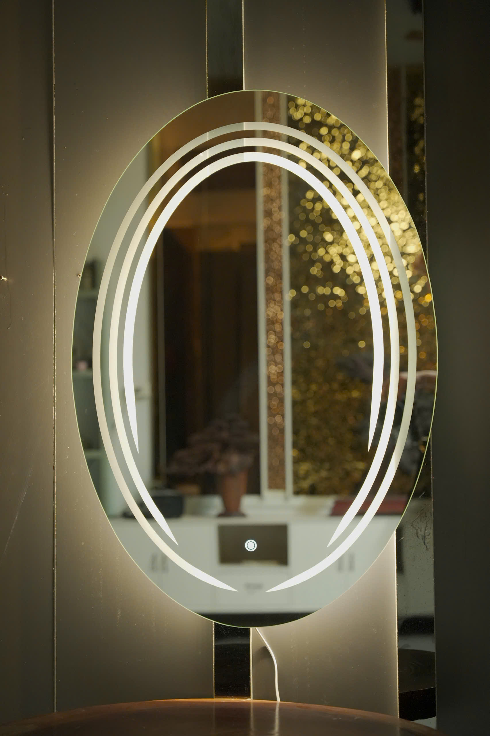 Gương nhà tắm led oval