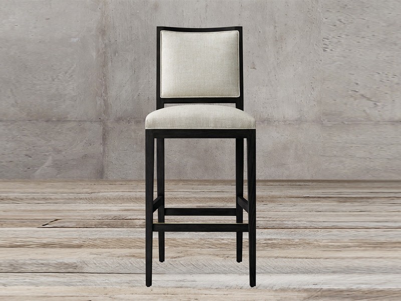 Ghế quầy bar tân cổ điển, ghế bar chân gỗ sồi tự nhiên.